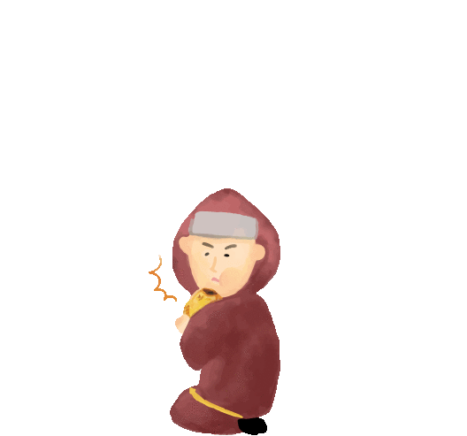 忍者、たい焼き食べる
